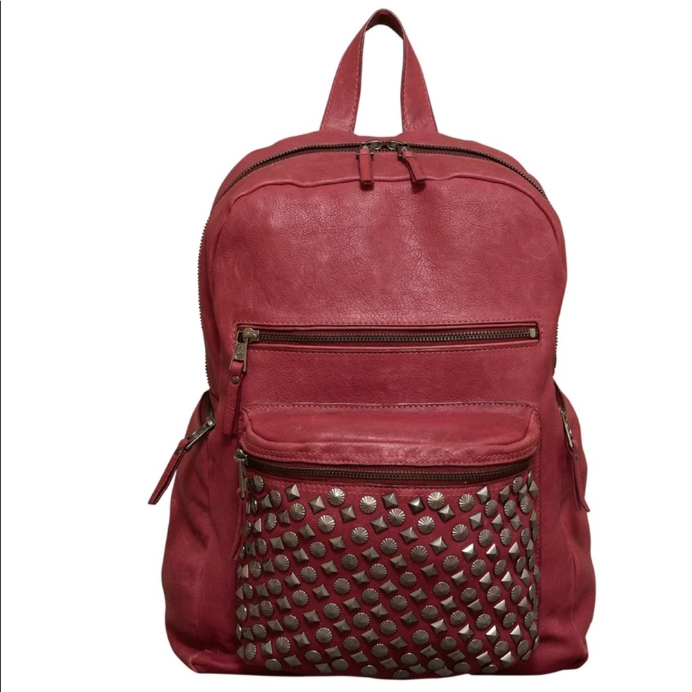 ASH Wine Domino Studded Leather Backpack